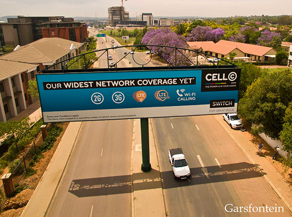 DW Outdoor Marketing billboard overlooking Garsfontein Road